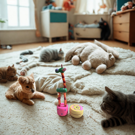 Classic Wooden String Toy Duo – Giraffe Puppet & Yo-Yo Set | Random Colours | Gift Set Best for Return Gifts on Birthday