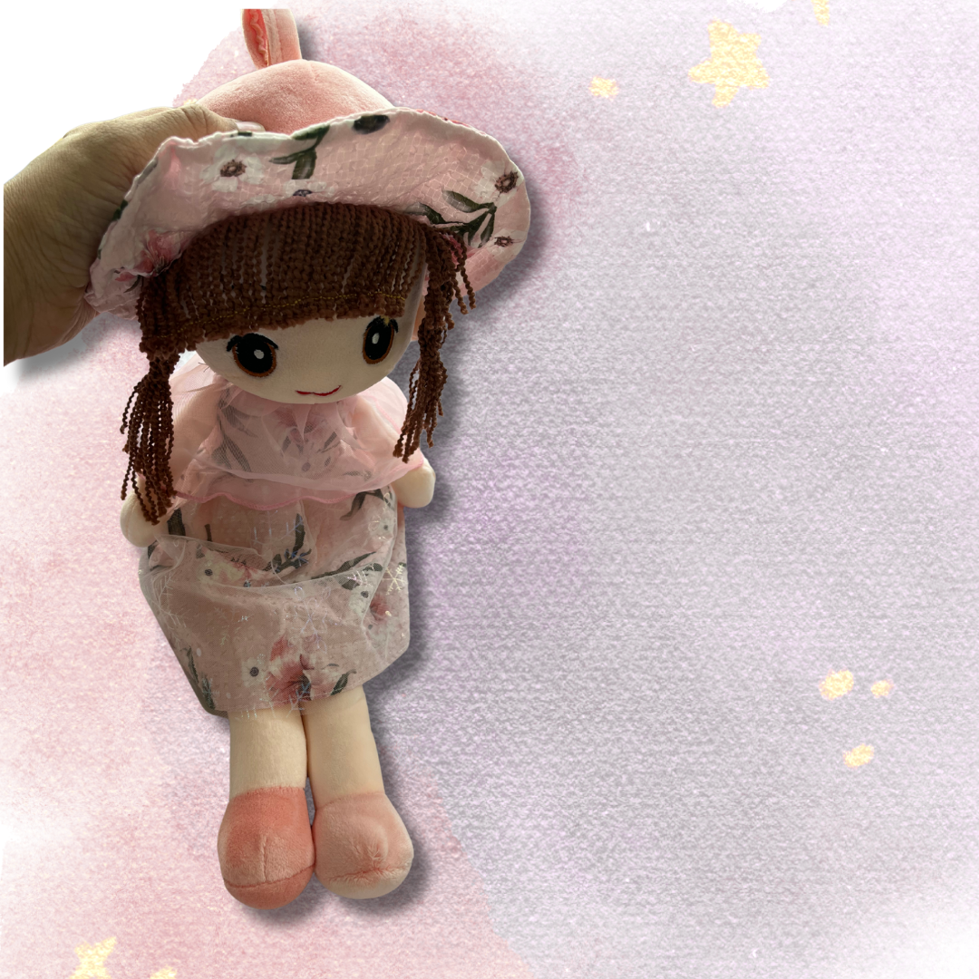 Miss Indu – 46 cm Soft Stuffed Girl Doll | Floral Print Dress | Super Soft, Washable & 100% Safe for Kids