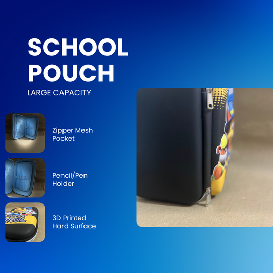 Hard Shell Pencil Case for Kids – Zippered Large Capacity Stationery Pouch (Boys)