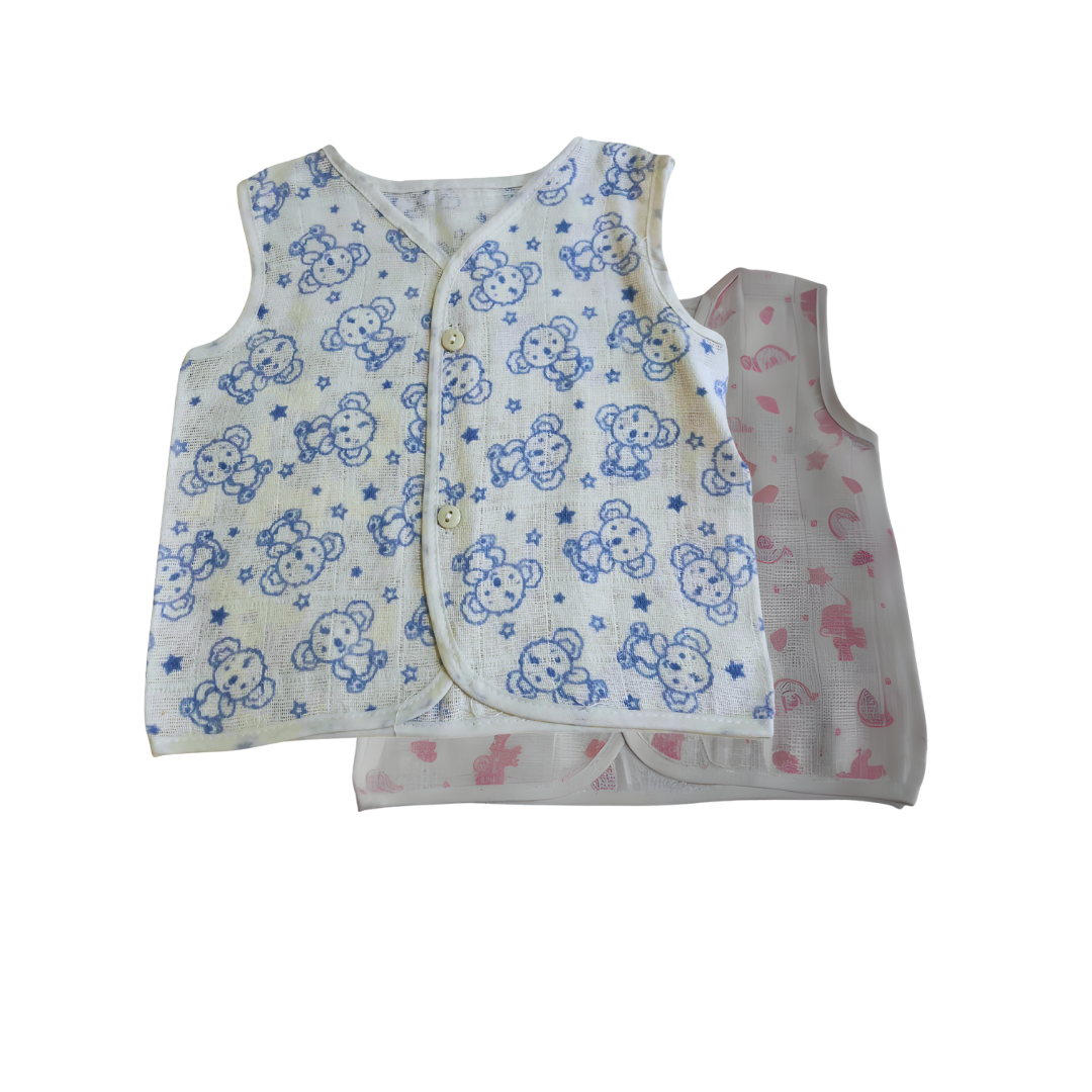 Newborn Muslin Essentials Gift Set Large (0–3 Months) – 2 Jhablas, Frock, Langot, 2 Napkins, Swaddle, Cap, Mittens & Socks (Set of 10)