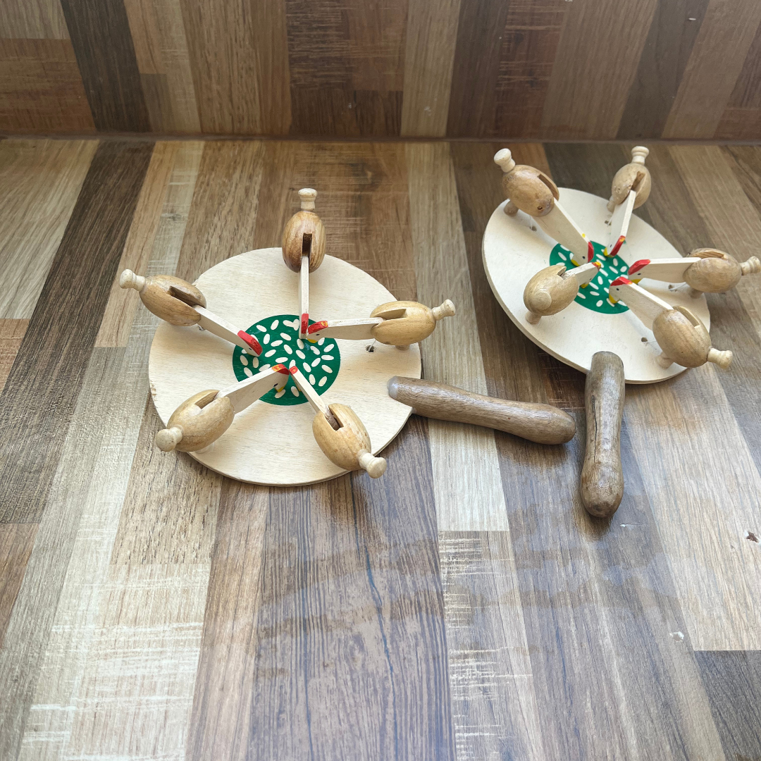 Pecking 5-Chickens together/Poultry feeding time – Wooden Montessori Toy for Toddlers