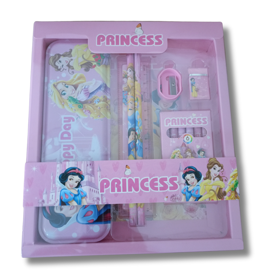 Frozen Princess Kids Stationery Gift Set – Pencil Box, Pencils, Eraser, Ruler, Sharpener & Colours | School Supply Hamper & Return Gift