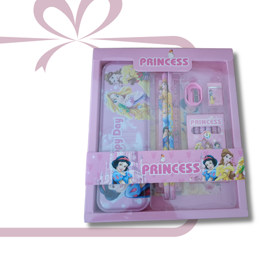 Frozen Princess Kids Stationery Gift Set – Pencil Box, Pencils, Eraser, Ruler, Sharpener & Colours | School Supply Hamper & Return Gift