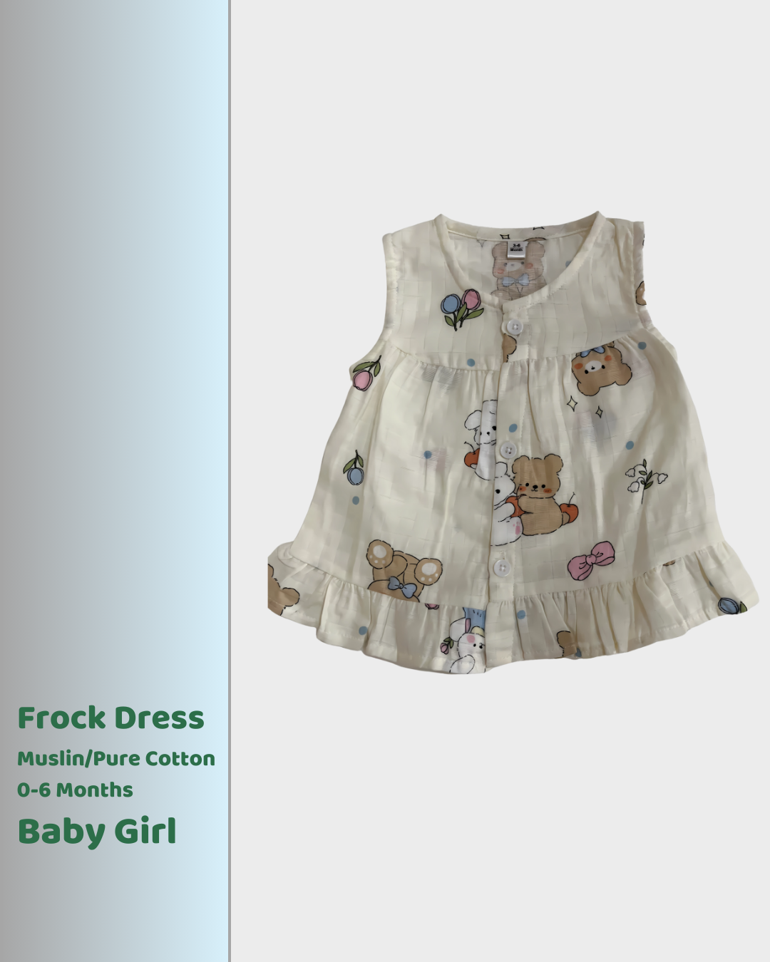 Newborn Muslin Essentials Gift Set Large (0–3 Months) – 2 Jhablas, Frock, Langot, 2 Napkins, Swaddle, Cap, Mittens & Socks (Set of 10)