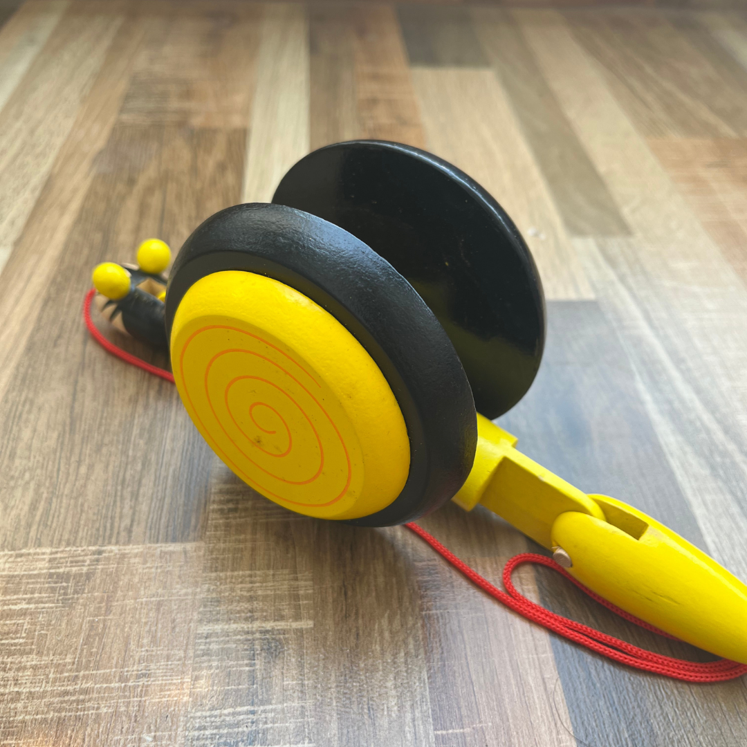 Yellow Snail - Wooden Pull Along Toy with Wheels – Fun & Engaging Toy for Kids (1-3 Years)