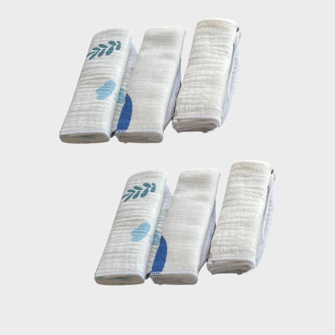 Newborn Muslin Essentials Gift Set Large (0–3 Months) – 2 Jhablas, Frock, Langot, 2 Napkins, Swaddle, Cap, Mittens & Socks (Set of 10)