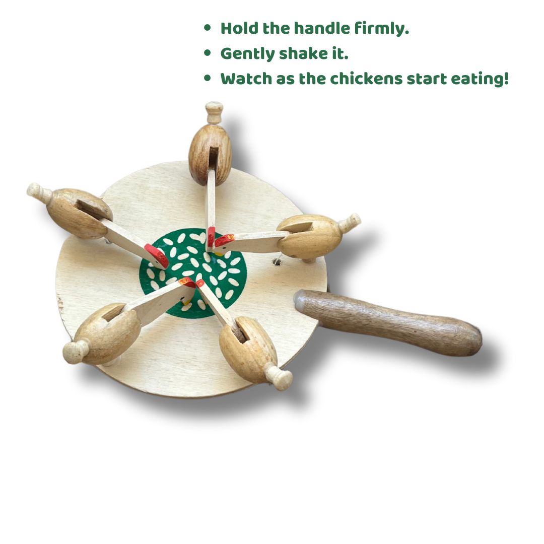 Pecking 5-Chickens together/Poultry feeding time – Wooden Montessori Toy for Toddlers