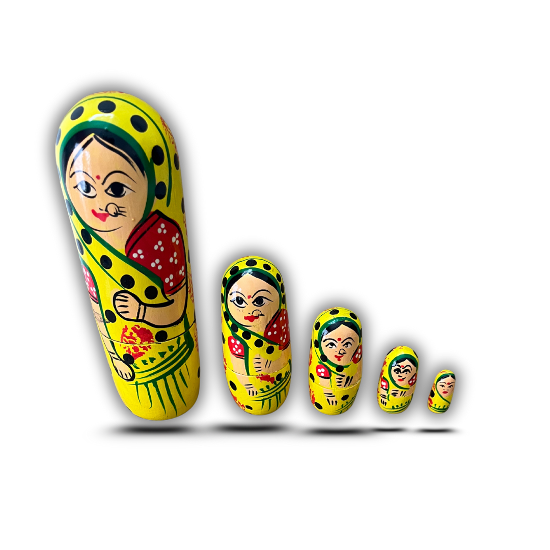 Wooden Showpiece / Toy – Traditional Dadi Box Set, Handcrafted Wooden Storage Box Toy for Kids & Home Decor