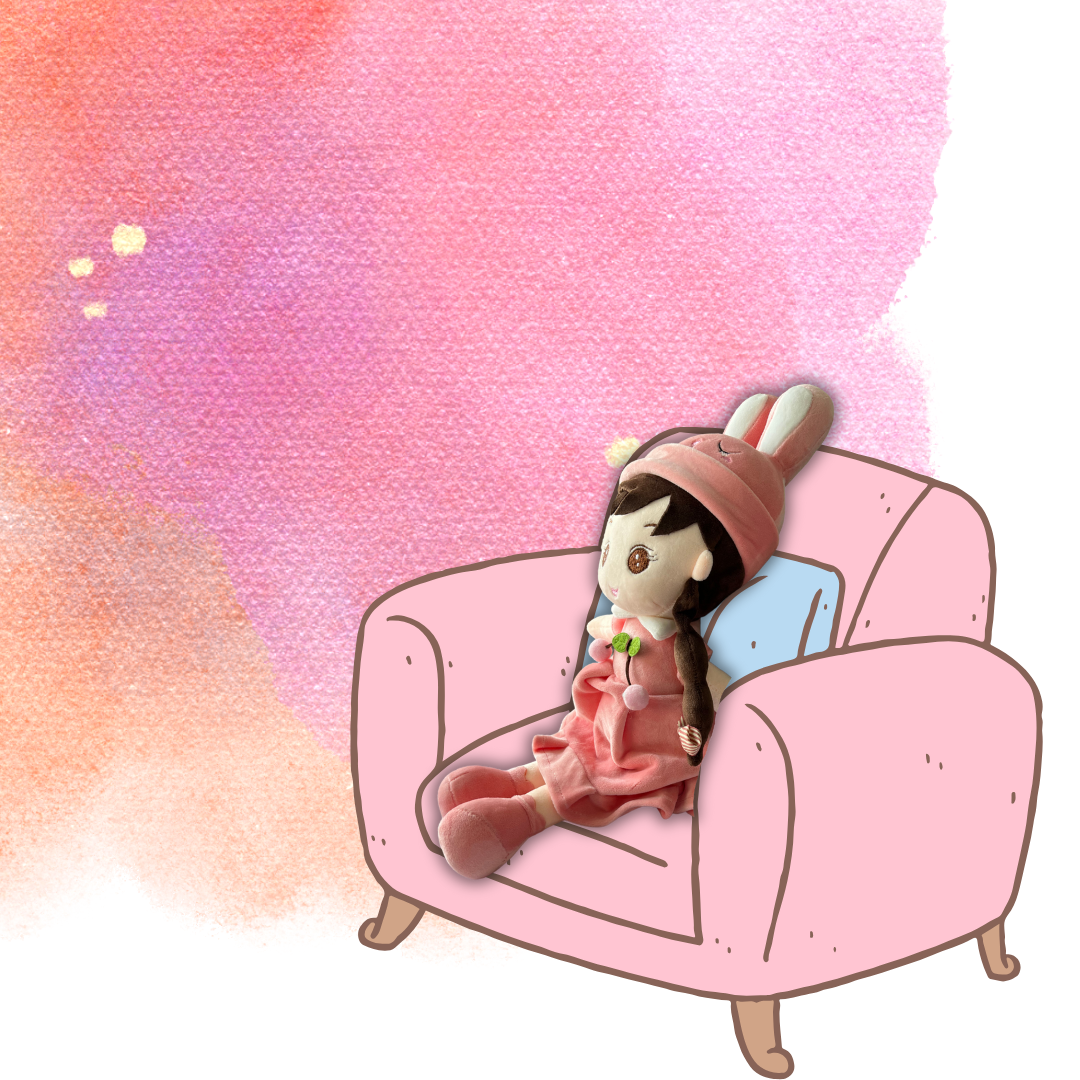 Miss Ketty – 46 cm Soft Stuffed Girl Doll | Dark Pink Dress | Super Soft, Washable & 100% Safe for Kids