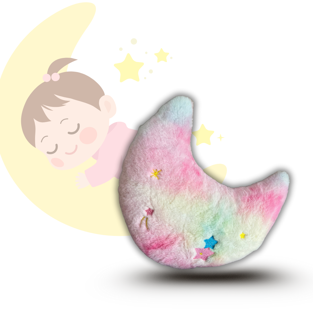 Dreamy Moon – Moon Shaped Plush Toy | 26 x 22 x 7 cm | Rainbow Pastel Colours with Stars | Ultra-Soft & Kid-Friendly
