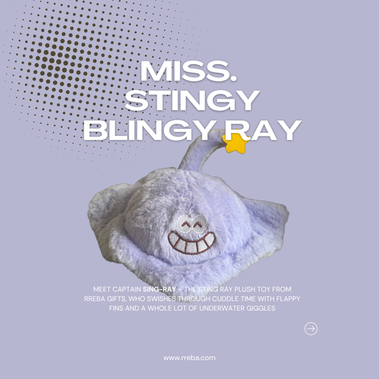 Adorable Plush Stingray Soft Toy | Huggable & Fluffy | Medium-Sized
