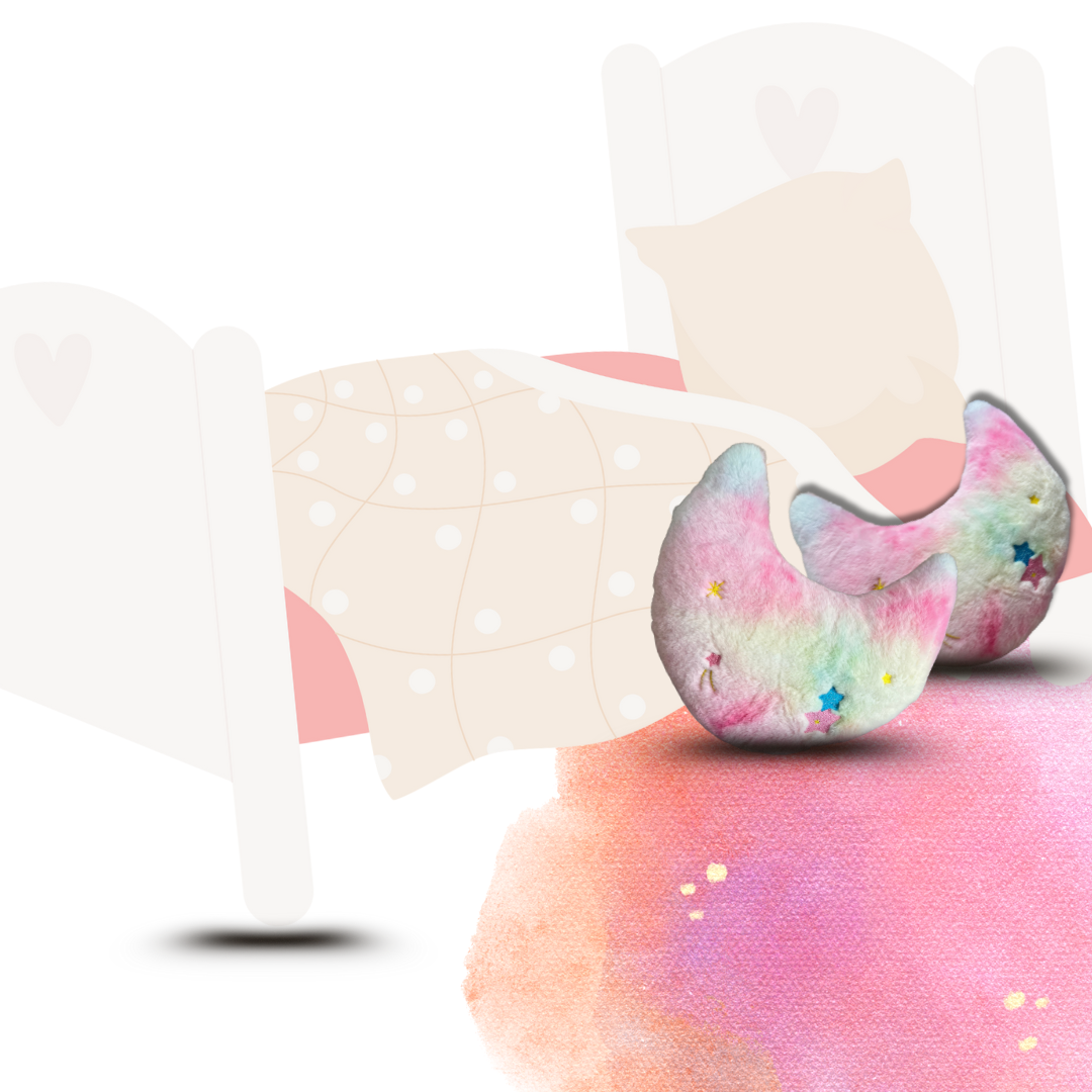 Dreamy Moon – Moon Shaped Plush Toy | 26 x 22 x 7 cm | Rainbow Pastel Colours with Stars | Ultra-Soft & Kid-Friendly