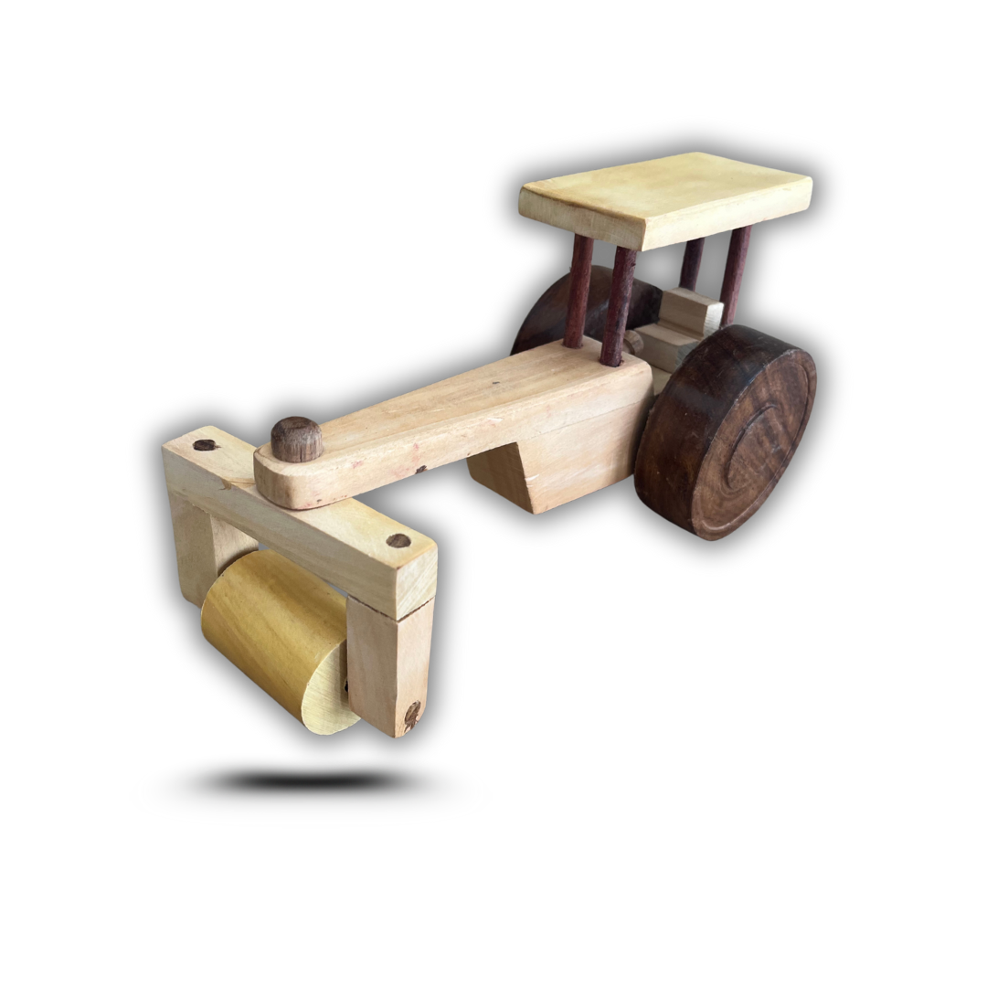 Road Roller - Wooden Toy and Showpiece in Vehicle Category – Eco-Friendly Lakdi Handmade Vehicle – Kids Play Toy & Decorative Gift