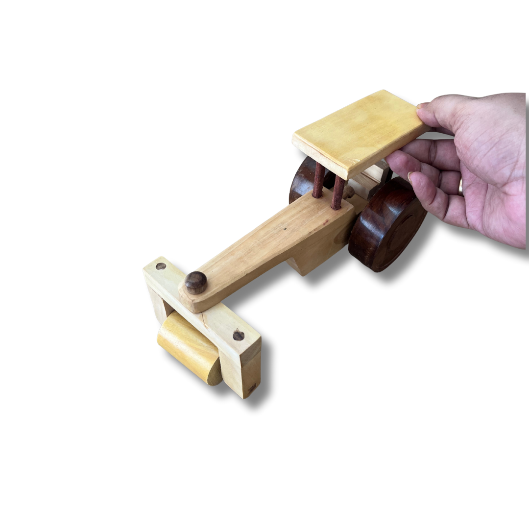 Road Roller - Wooden Toy and Showpiece in Vehicle Category – Eco-Friendly Lakdi Handmade Vehicle – Kids Play Toy & Decorative Gift