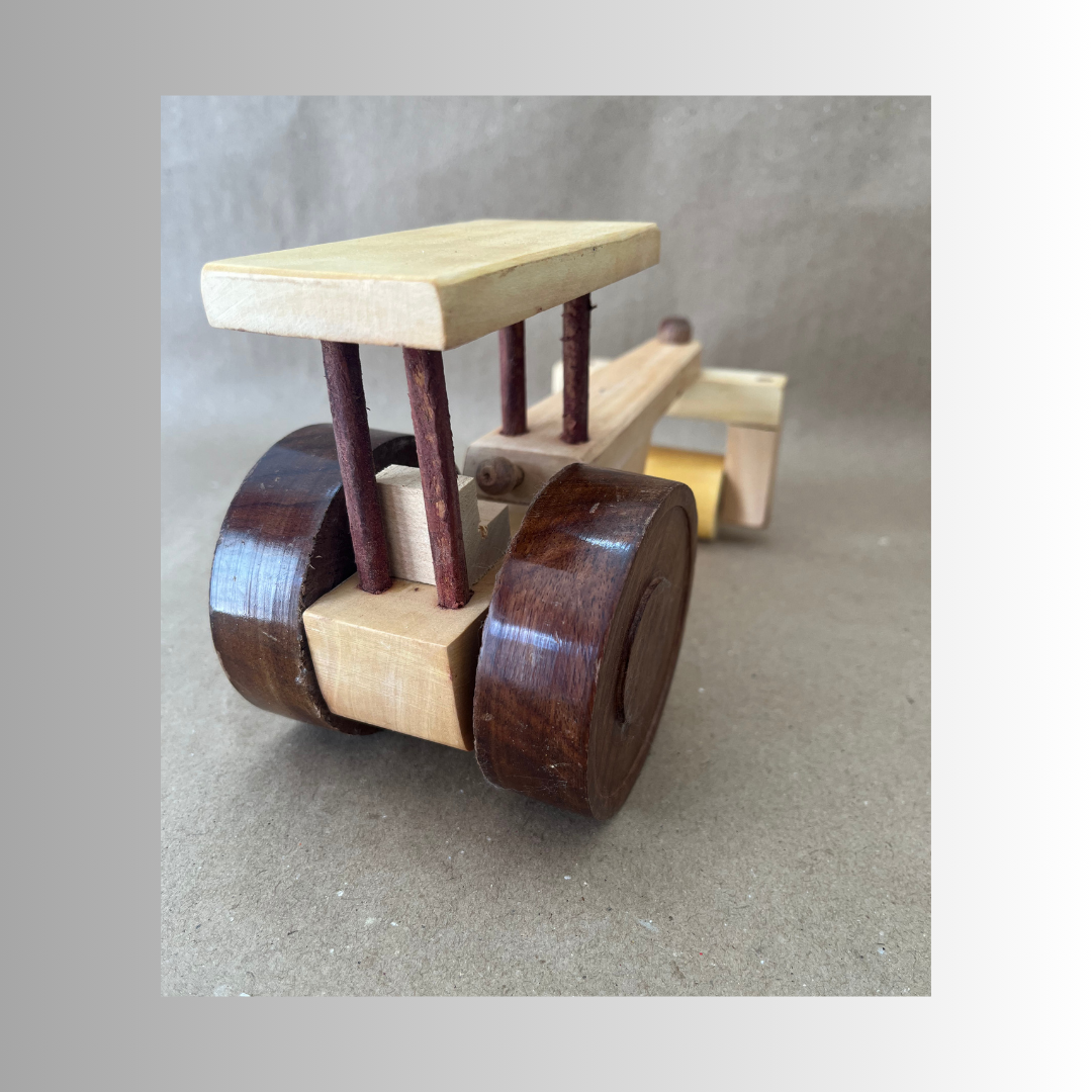 Road Roller - Wooden Toy and Showpiece in Vehicle Category – Eco-Friendly Lakdi Handmade Vehicle – Kids Play Toy & Decorative Gift