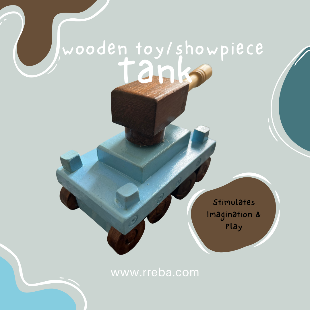 Tank - Wooden Toy and Showpiece in Vehicle Category – Eco-Friendly Lakdi Handmade Vehicle – Kids Play Toy & Decorative Gift