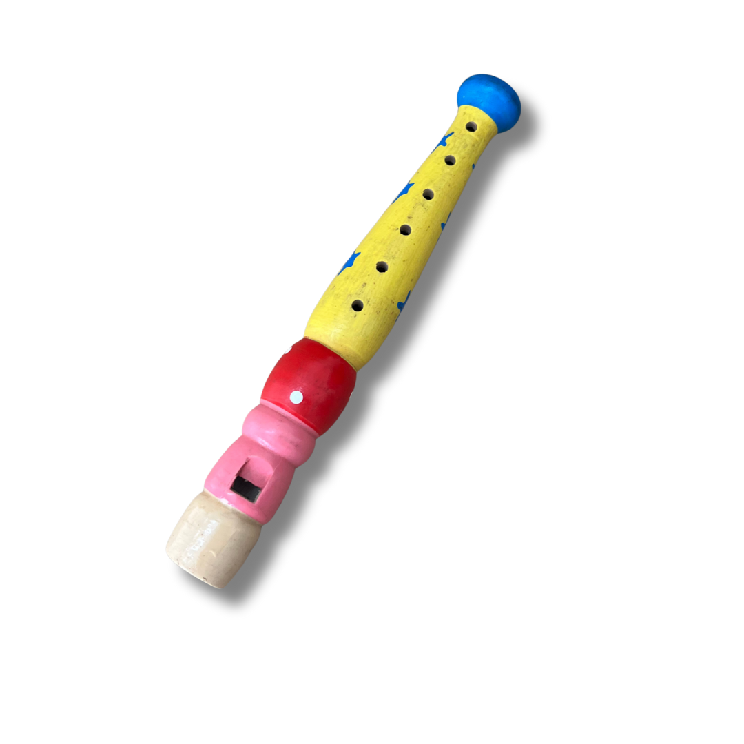 Cute Coloured Wooden Flute Toy for Kids – Handcrafted Musical Toy, Eco-Friendly & Safe