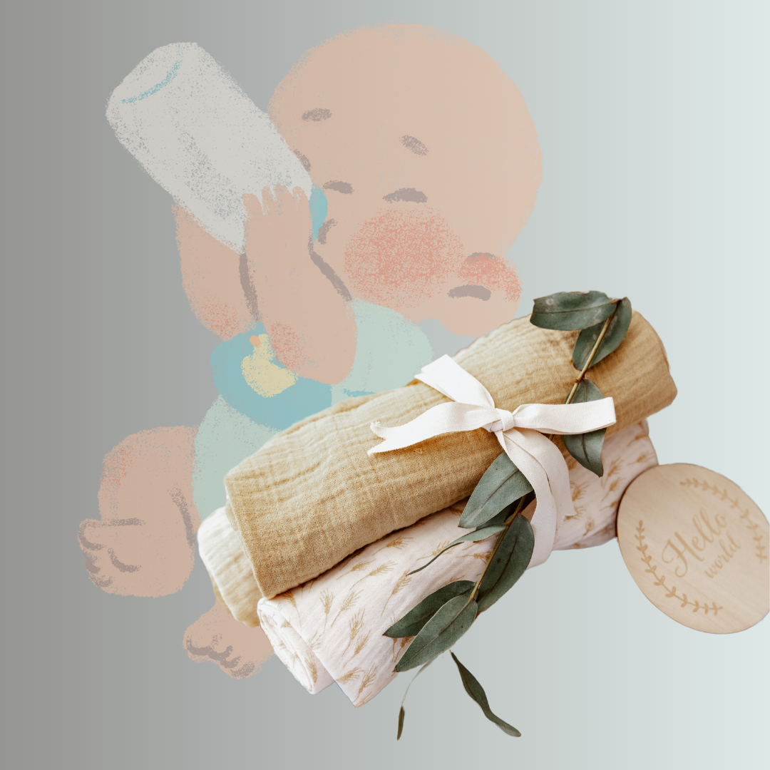 Newborn Baby Muslin Napkins (Set of 6) | 10x10 Inches | Soft & Absorbent | Printed | One Size for Newborns