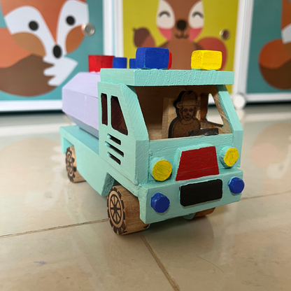 Water Tanker - Wooden Toy and Showpiece in Vehicle Category – Eco-Friendly Lakdi Handmade Vehicle – Kids Play Toy & Decorative Gift