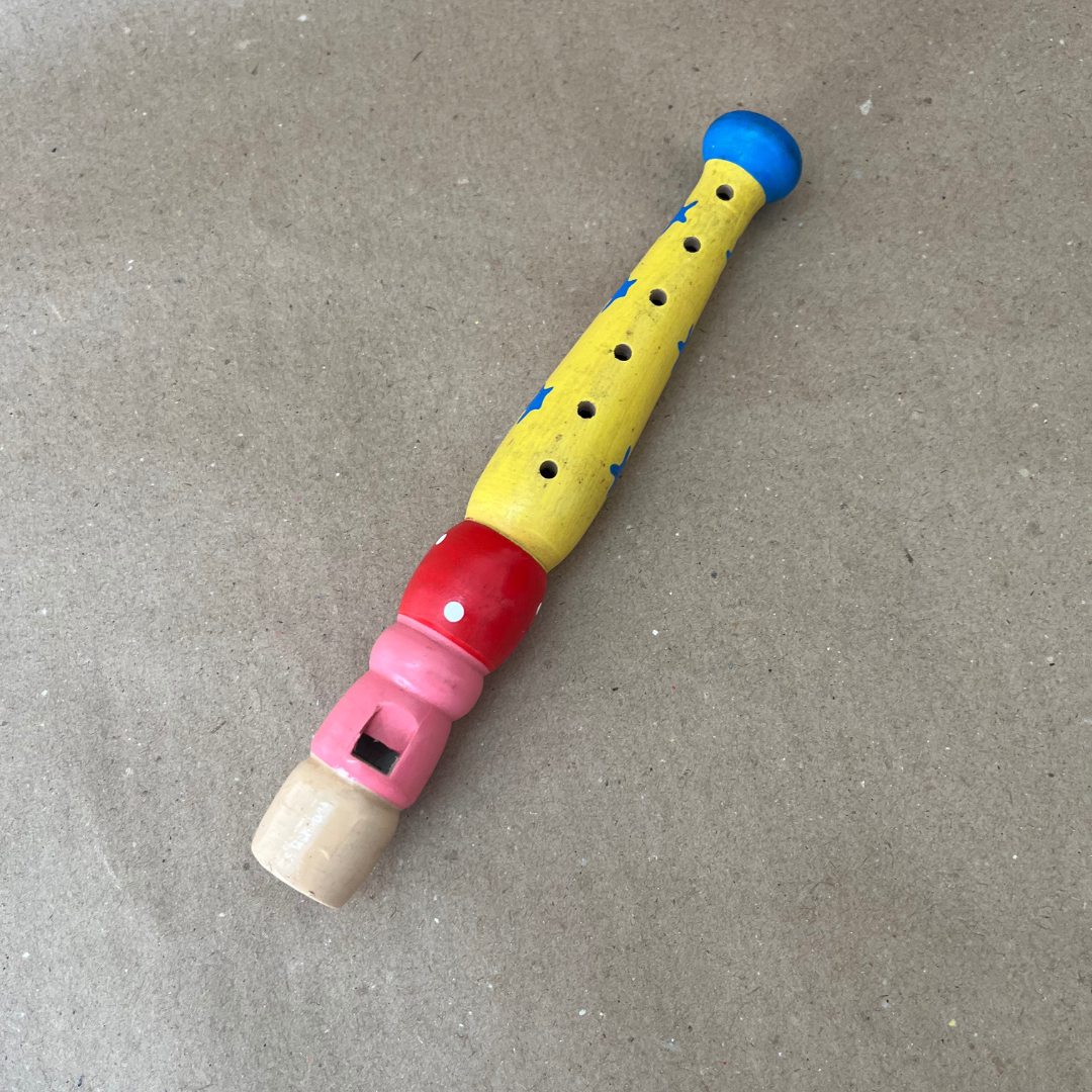 Cute Coloured Wooden Flute Toy for Kids – Handcrafted Musical Toy, Eco-Friendly & Safe