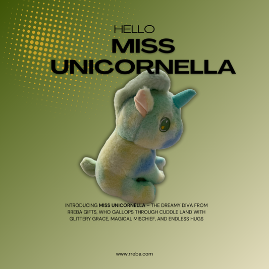 Miss Unicornella – Plush Unicorn Soft Toy | 24 x 15 cm | Pastel Blue & Green | Ultra-Soft & Magical