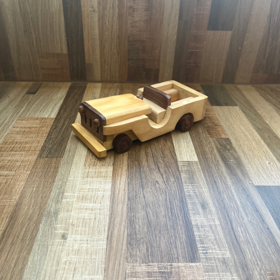 Vintage Wooden Car/Jeep – Classic Handmade Toy for Kids/toddlers