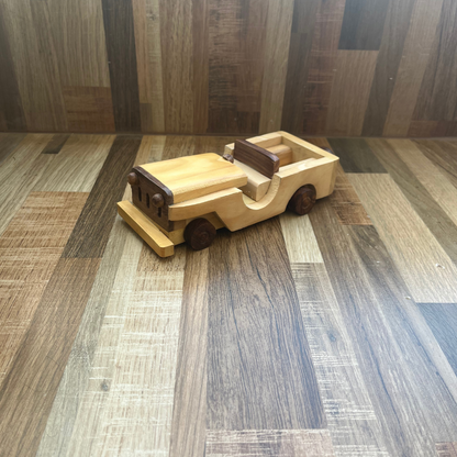 Vintage Wooden Car/Jeep – Classic Handmade Toy for Kids/toddlers
