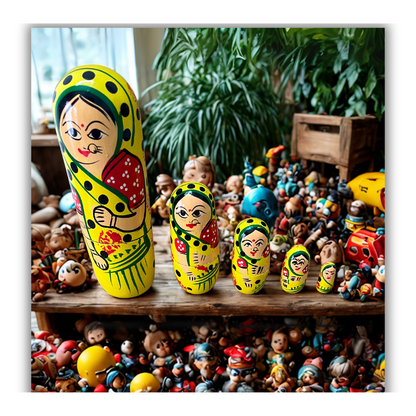 Wooden Showpiece / Toy – Traditional Dadi Box Set, Handcrafted Wooden Storage Box Toy for Kids & Home Decor