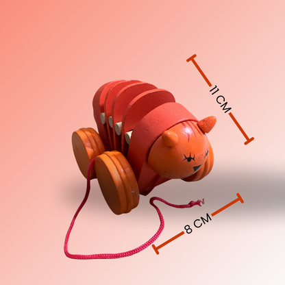Wooden Pull Along Caterpillar Toy | Educational & Imaginative Play for Kids | Eco-Friendly, Handmade Toy with Wheels