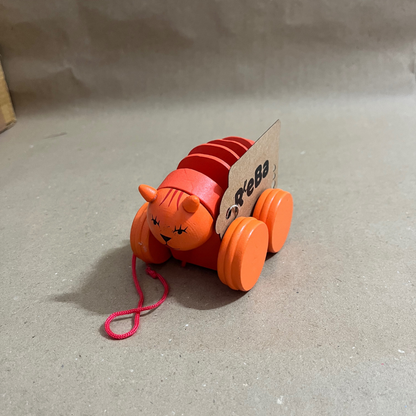 Wooden Pull Along Caterpillar Toy | Educational & Imaginative Play for Kids | Eco-Friendly, Handmade Toy with Wheels