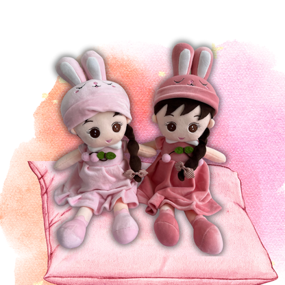 Miss Ketty – 46 cm Soft Stuffed Girl Doll | Dark Pink Dress | Super Soft, Washable & 100% Safe for Kids