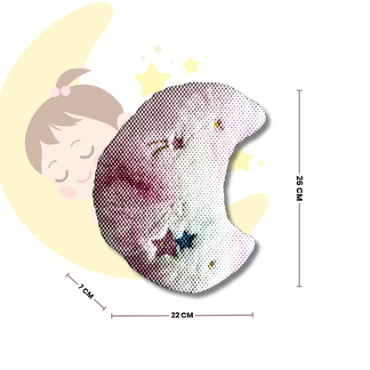 Dreamy Moon – Moon Shaped Plush Toy | 26 x 22 x 7 cm | Rainbow Pastel Colours with Stars | Ultra-Soft & Kid-Friendly