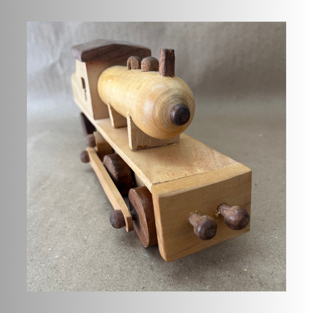 Train Engine - Wooden Toy and Showpiece in Vehicle Category – Eco-Friendly Lakdi Handmade Vehicle – Kids Play Toy & Decorative Gift