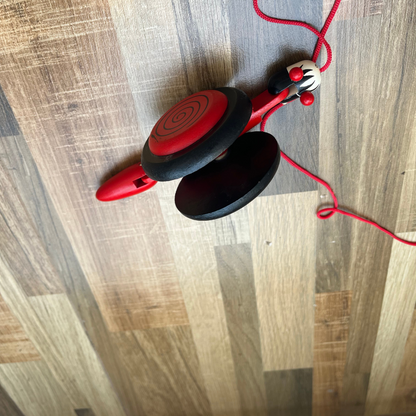Wooden Red Snail Pull Along Toy with Wheels – Fun & Engaging Toy for Toddlers (0-3 Years)