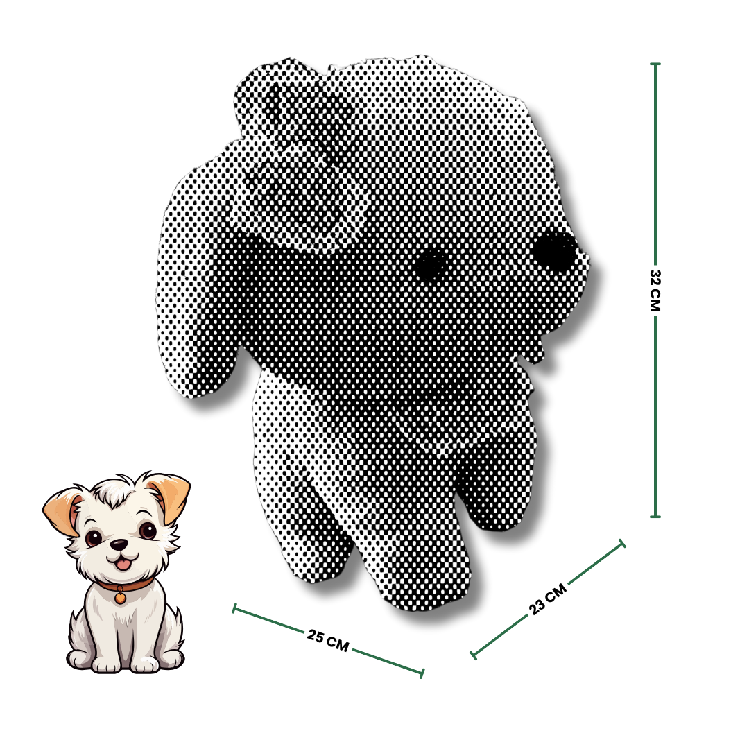 Miss Fluffy Bella – White Stuffed Dog Toy with Blue Bow | 32 CM | Cuddly Soft Toy for All Ages