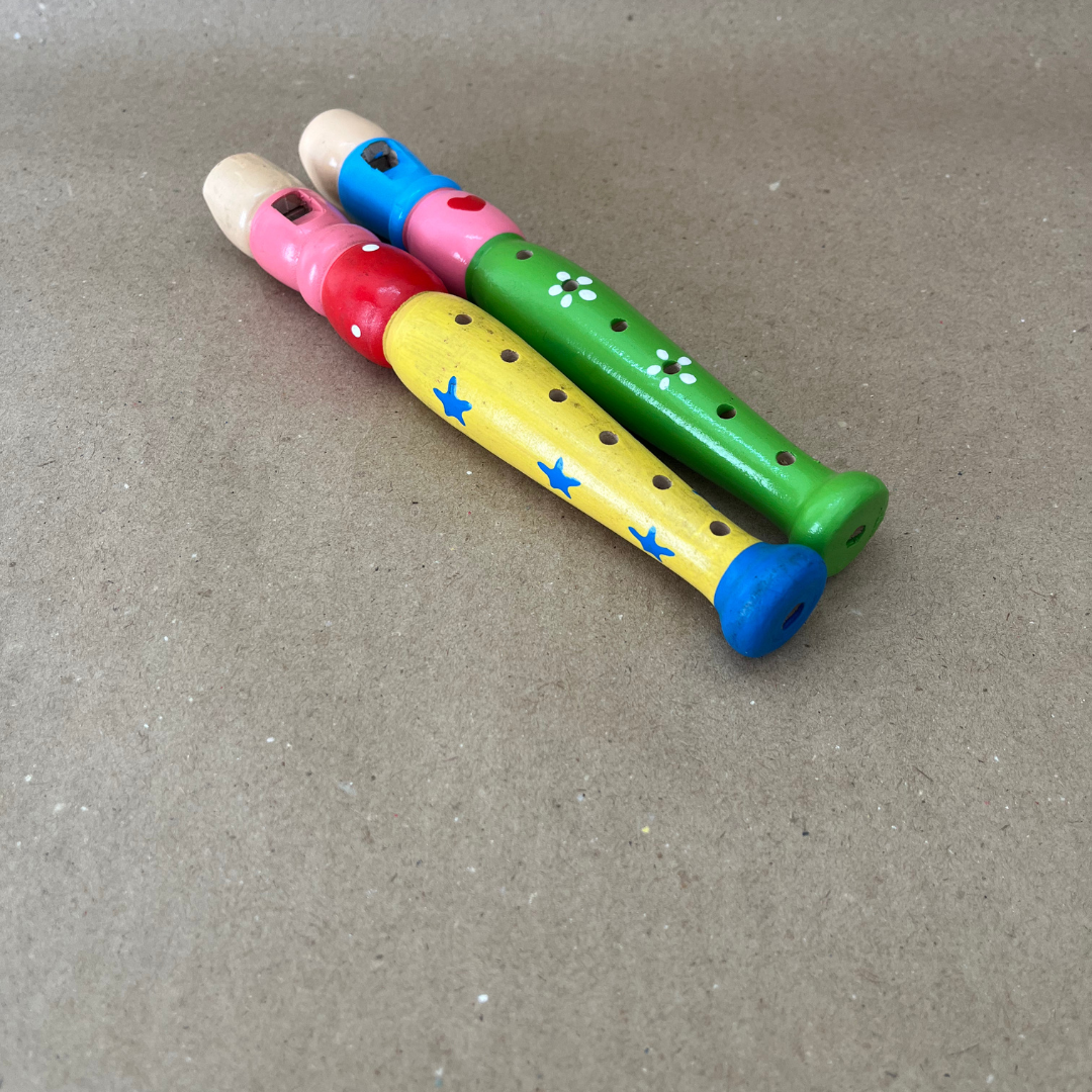 Cute Coloured Wooden Flute Toy for Kids – Handcrafted Musical Toy, Eco-Friendly & Safe