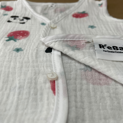 Baby Muslin Cotton Jhabla Vest | 0–6 Months | 25 x 28 cm | Organic Cotton, Soft & Breathable | Cute Random Prints