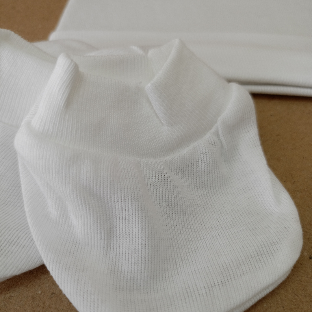 Newborn Baby Mittens Set – Gloves, Socks & Cap | 0-3 Months | Soft Cotton | White | Unisex Essentials