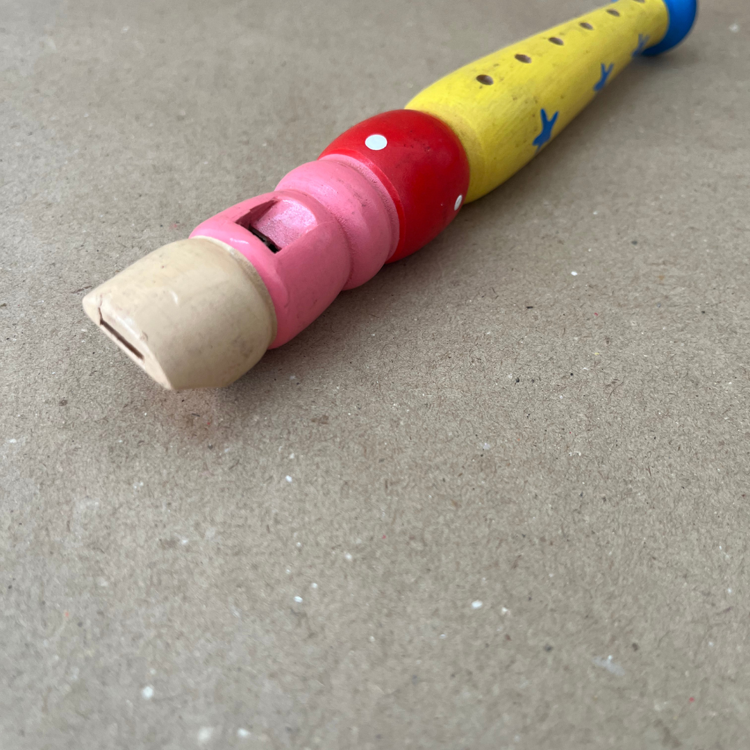 Cute Coloured Wooden Flute Toy for Kids – Handcrafted Musical Toy, Eco-Friendly & Safe