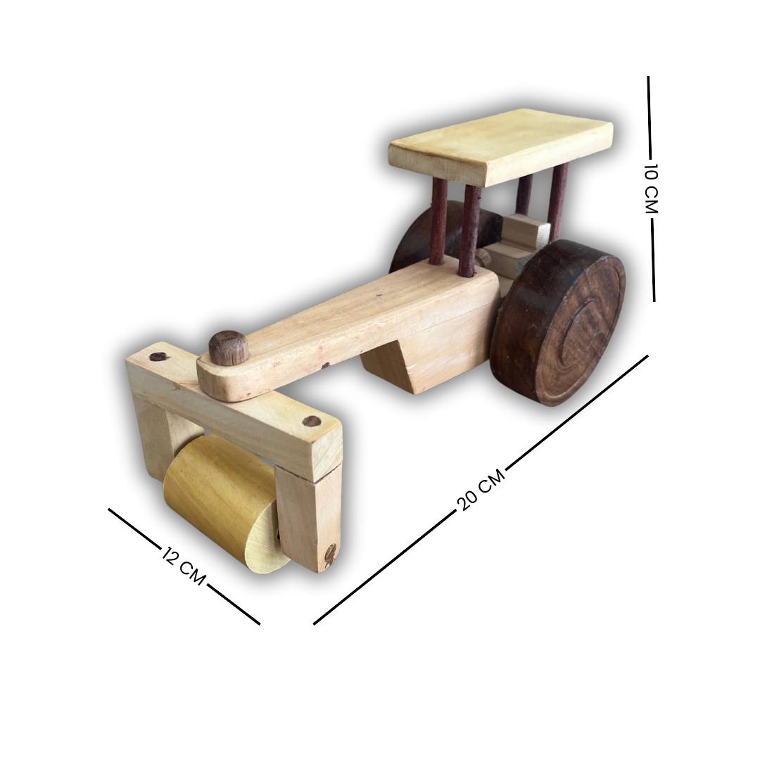 Road Roller - Wooden Toy and Showpiece in Vehicle Category – Eco-Friendly Lakdi Handmade Vehicle – Kids Play Toy & Decorative Gift