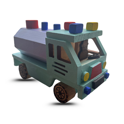 Water Tanker - Wooden Toy and Showpiece in Vehicle Category – Eco-Friendly Lakdi Handmade Vehicle – Kids Play Toy & Decorative Gift